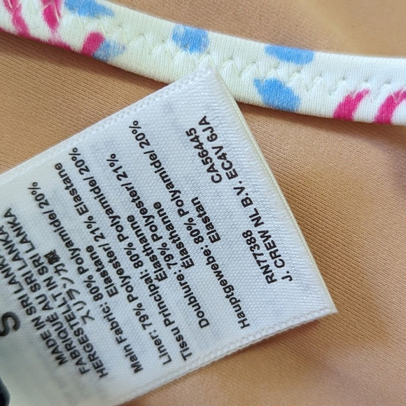 J. CREW Floral French Bikini Ruffle Top in Soft Cornflower Wild Bee sz S NWT - Picture 11 of 14